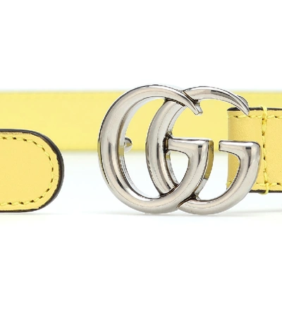 Shop Gucci Gg Leather Belt In Yellow