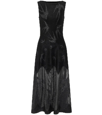 Shop Alaïa Sleeveless Velvet Midi Dress In Black