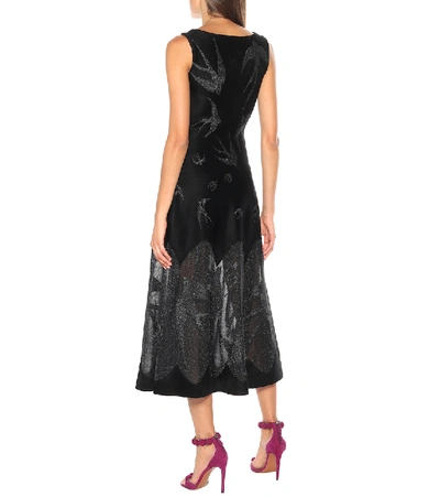 Shop Alaïa Sleeveless Velvet Midi Dress In Black