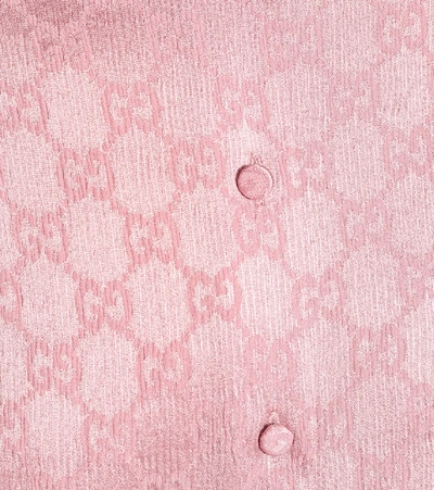 Shop Gucci Gg Silk-jacquard Shirt In Pink