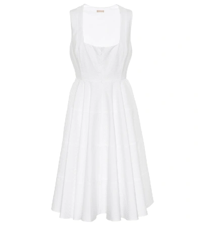 Shop Alaïa Textured Cotton Dress In White