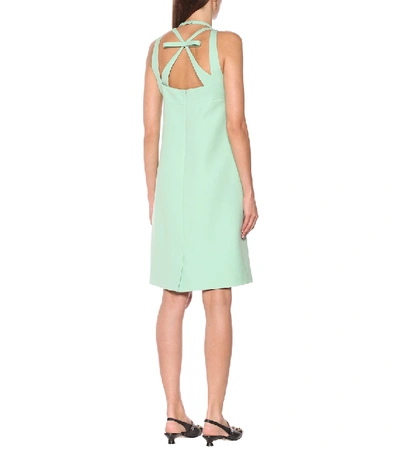 Shop Gucci Silk And Wool Cady Minidress In Green