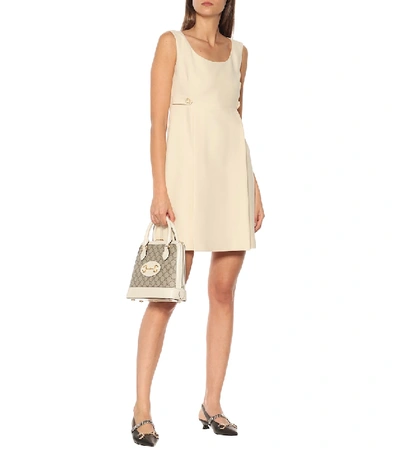 Shop Gucci Silk And Wool Cady Minidress In White