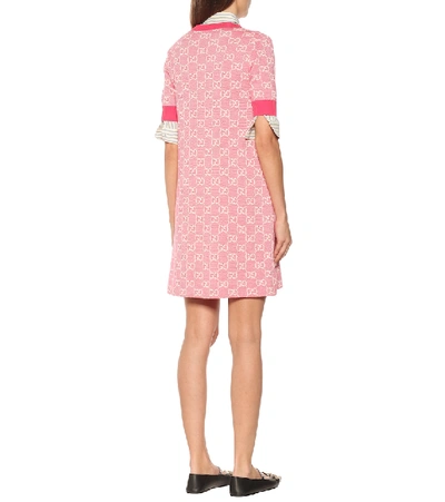 Shop Gucci Gg Wool And Cotton Piqué Minidress In Pink