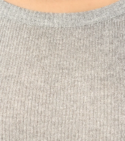 Shop Gucci Ribbed-knit Tank Top In Grey