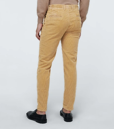 Shop Incotex Corduroy Pleated Pants In Beige