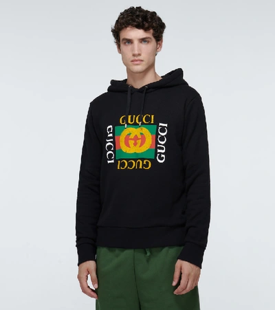 Shop Gucci Oversized Logo Sweatshirt In Black