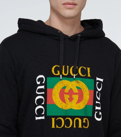 Shop Gucci Oversized Logo Sweatshirt In Black