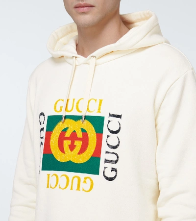 Shop Gucci Oversized Logo Sweatshirt In White