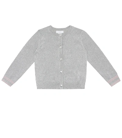 Shop Stella Mccartney Metallic Cotton-blend Cardigan In Grey
