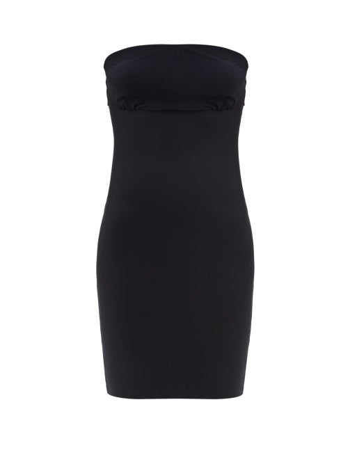 black strapless slip