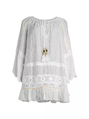 white eyelet cover up