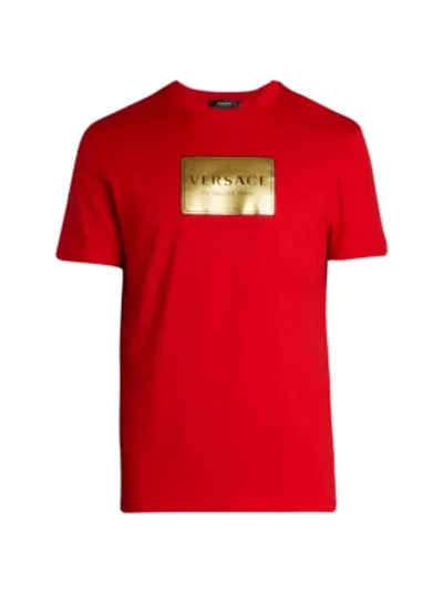 Shop Versace Men's Taylor-fit Graphic T-shirt In Red