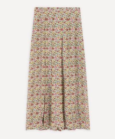 Shop Rixo London Georgia Double-slit Pleated Skirt In Driving Miss Daisy