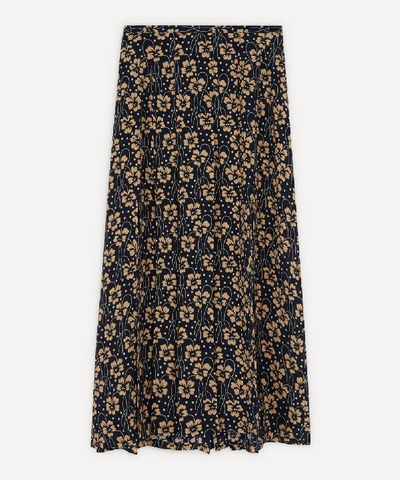 Shop Rixo London Georgia Double-slit Pleated Skirt In Wallpaper Floral