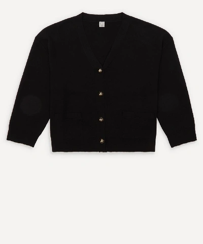Shop Totême Vinci Merino Wool Cardigan In Black