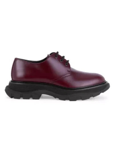 Shop Alexander Mcqueen Men's Men's Chunky Leather Oxfords In Oxblood