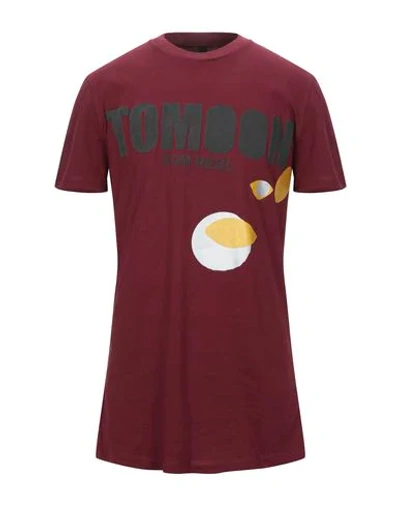 Shop Tom Rebl T-shirts In Maroon