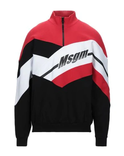 Shop Msgm Man Sweatshirt Red Size L Cotton