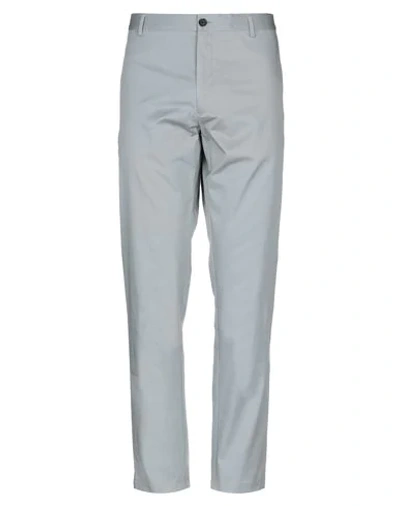 Shop Burberry Man Pants Light Grey Size 34 Cotton