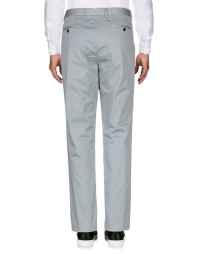 Shop Burberry Man Pants Light Grey Size 34 Cotton