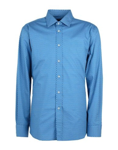 Shop Luchino Camicie Shirts In Pastel Blue