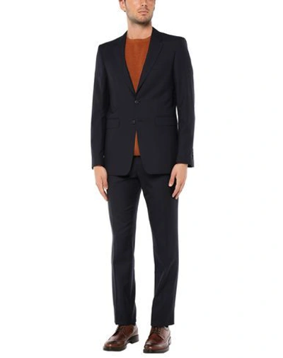 Shop Burberry Suits In Dark Blue