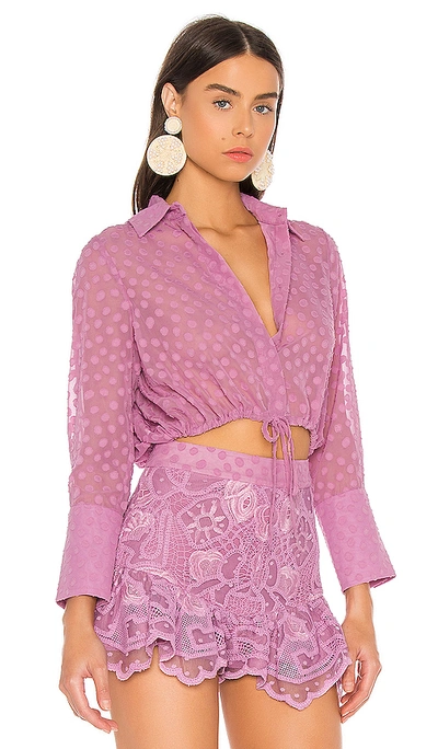 Shop Alexis Kaja Top In Lilac Jacquard Dot