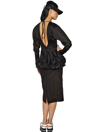 Marni Ruffled Cotton Muslin Dress In Black