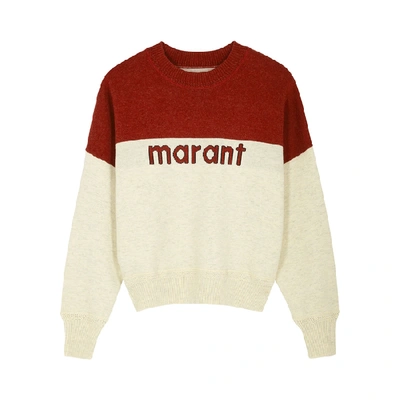 Shop Isabel Marant Étoile Kaoti Logo-intarsia Knitted Jumper In Red