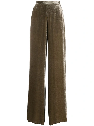 Shop Etro Crushed Velvet Trousers In Neutrals