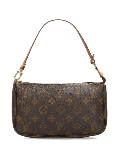 Pre-owned Louis Vuitton 2000  Monogram Pochette Bag In Brown