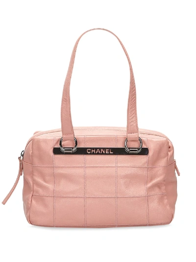 Pre-owned Chanel 2004-2005 Logo Plaque Tote Bag In Pink