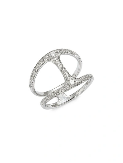 Shop Saks Fifth Avenue 14k White Gold & Diamond Cutout Ring