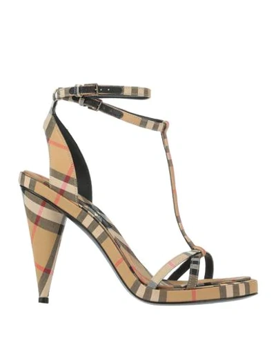 Shop Burberry Sandals In Beige