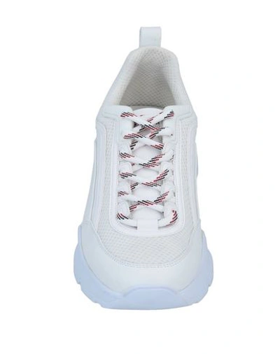 Shop Msgm Woman Sneakers White Size 5 Soft Leather, Textile Fibers