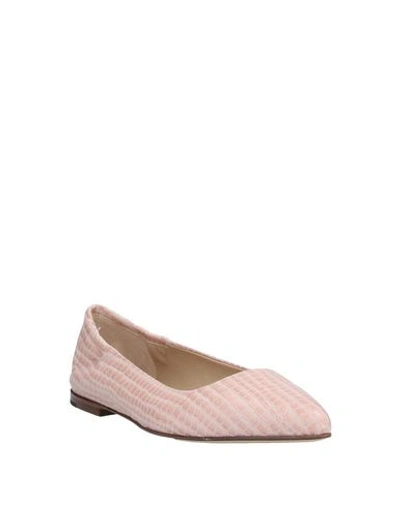 Shop Pomme D'or Ballet Flats In Pale Pink