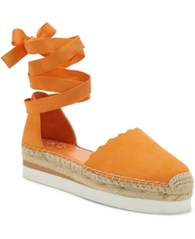 Shop Vince Camuto Brittie Ankle-wrap Espadrilles Women's Shoes In Cosmic Orange