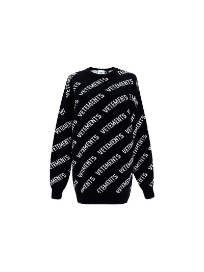Shop Vetements Sweater In Black/white