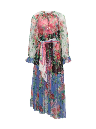 Shop Zimmermann Long Floral Dress In Multicolor