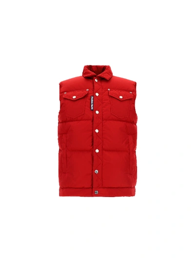 Shop Dsquared2 Gilet In Rosso