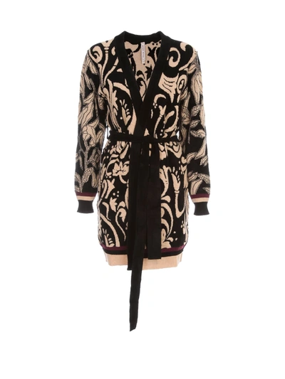 Shop Antonio Marras Long Reversible Cardigan Gothic Fantasy In Nero