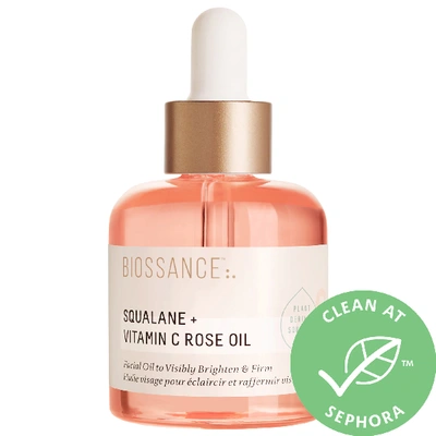 Shop Biossance Squalane + Vitamin C Rose Firming Oil 1.01 oz / 30 ml In Original