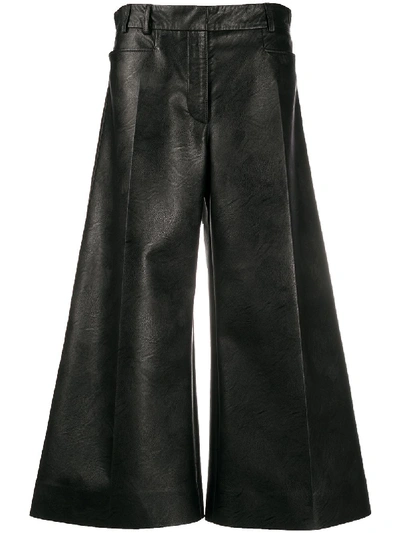 Shop Stella Mccartney Faux-leather Wide-leg Trousers In Black