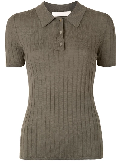Shop Dion Lee Fine Knit Polo Shirt In Green