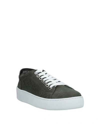 Shop Sergio Rossi Man Sneakers Military Green Size 6 Soft Leather