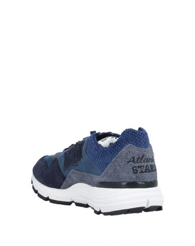 Shop Atlantic Stars Man Sneakers Midnight Blue Size 12 Textile Fibers, Soft Leather