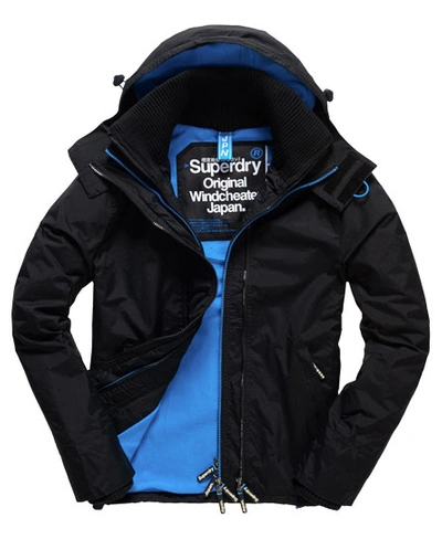 Shop Superdry Pop Zip Hooded Arctic Windcheater Jacket In Black