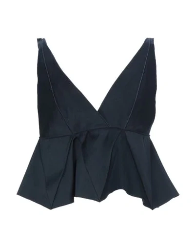 Shop Maison Rabih Kayrouz Tops In Dark Blue