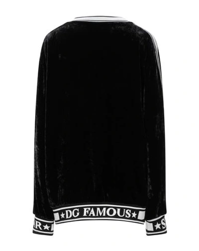 Dolce & Gabbana Black And White Dg Star Sweater In Mixed Silk In Black